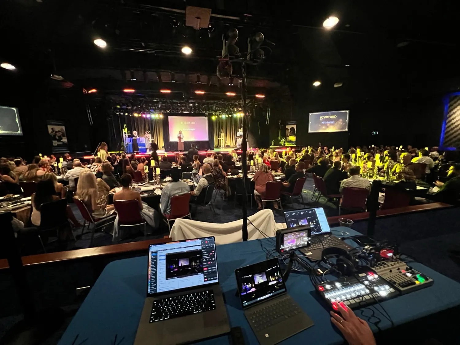 Live event production control station at awards night