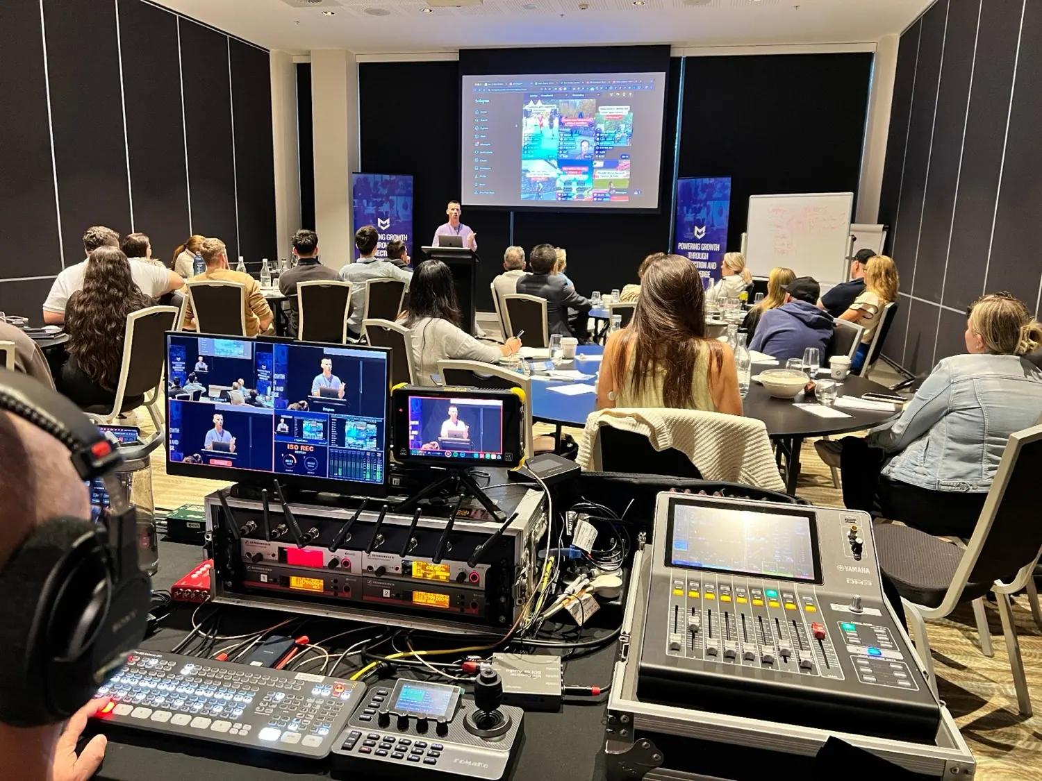 Corporate conference with live production setup