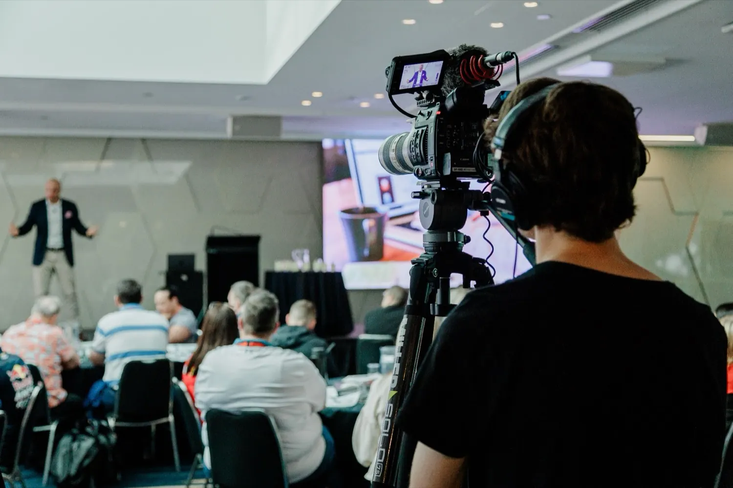 Corporate event filming behind the scenes