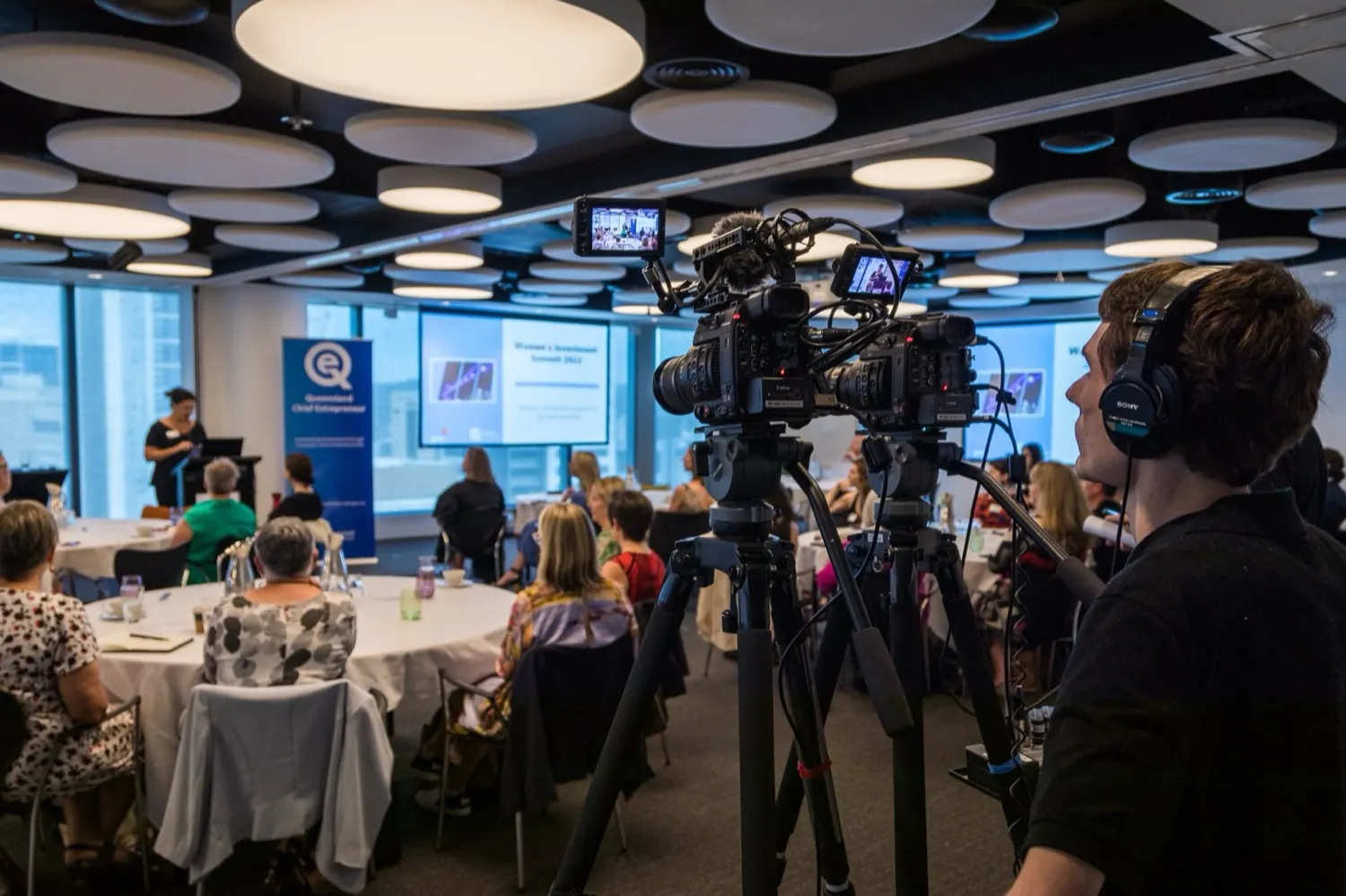Women's leadership summit filming